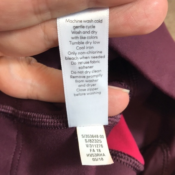 Athleta All in Structure Tights Leggings 7/8 Women XXS  Burgundy Pink Inseam 25” - Picture 6 of 16